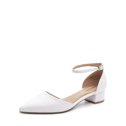 DREAM PAIRS Women's Low Heel Court Shoes | Closed pointed toe, comfortable d'orsay style and ankle strap