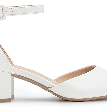 DREAM PAIRS Womens Low Block Heel Ankle Strap Chunky Heel Pumps - Ideal for Festive Occasions, Weddings, Office and Party | Knöchelriemen und klobigem Absatz – ideal für festliche Anlässe, Hochzeiten, Büro und Party
