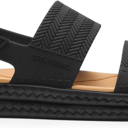 DREAM PAIRS Women's Water Sandals Comfortable Flat Beach Platform Elegant Summer Walking Shoes