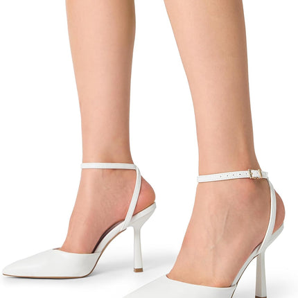 DREAM PAIRS High Heels Lace Pumps | Ankle Strap and Stiletto Heel Elegant Bridal Shoes Evening Shoes Party Bridal Shoes for Women