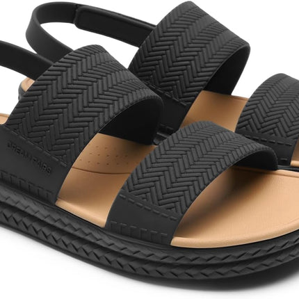DREAM PAIRS Women's Water Sandals Comfortable Flat Beach Platform Elegant Summer Walking Shoes