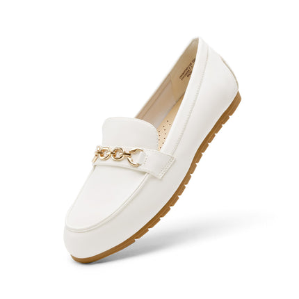 DREAM PAIRS Women's Loafer Comfortable Flat Shoes | Comfortable sole, arch support, non-slip textured sole, easy to put on, ideal for driving, chic metal details
