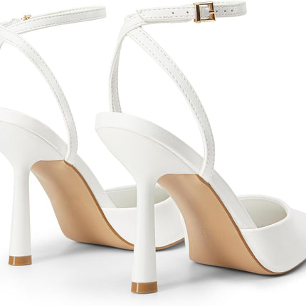 DREAM PAIRS High Heels Lace Pumps | Ankle Strap and Stiletto Heel Elegant Bridal Shoes Evening Shoes Party Bridal Shoes for Women