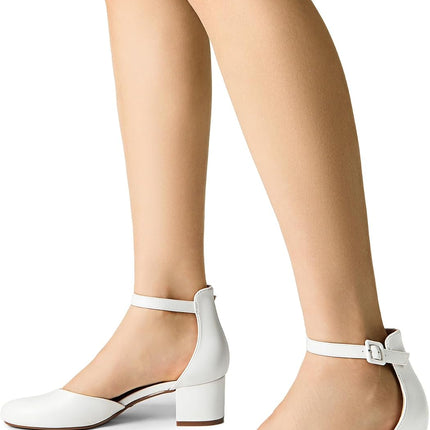 DREAM PAIRS Womens Low Block Heel Ankle Strap Chunky Heel Pumps - Ideal for Festive Occasions, Weddings, Office and Party | Knöchelriemen und klobigem Absatz – ideal für festliche Anlässe, Hochzeiten, Büro und Party