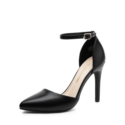 Women's Closed Toe Pumps | spitzer Zehenpartie Knöchelriemen hoher Absatz Stiletto-Absatz Hochzeitsschuhe Brautschuhe