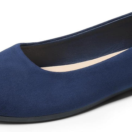 DREAM PAIRS Women's Pointed Faux Suede Ballet Flats | Soft faux leather, elegant slim design, foldable, non-slip sole, comfortable, easy to put on and take off, fashionable