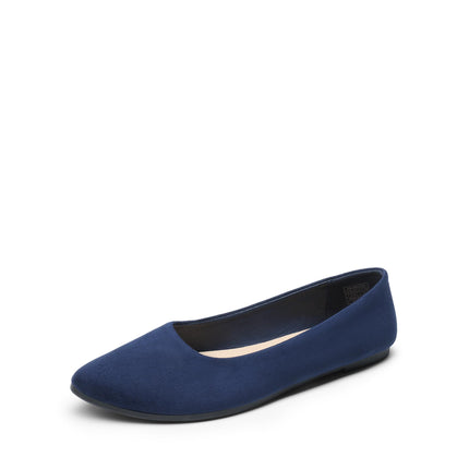DREAM PAIRS Women's Pointed Faux Suede Ballet Flats | Soft faux leather, elegant slim design, foldable, non-slip sole, comfortable, easy to put on and take off, fashionable