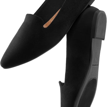 DREAM PAIRS Ballerinas Women's Pointed Flat Shoes | Elegant and fashionable style, faux leather or faux suede, pointed tapered, soft lining, non-slip, ideal for the office
