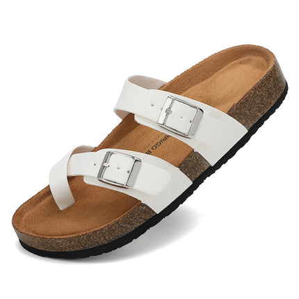 Women's Toe Separator Cork Foot Bed Sandals Adjustable Comfortable Slippers Elegant Summer Slippers EU 36-41
