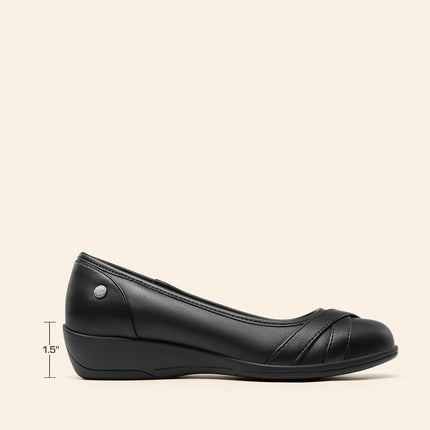 DREAM PAIRS Ballet Flats Women's Business Comfortable Elegant | Soft faux leather, durable, comfortable cushioning, arch support, non-slip sole, 3.8 cm wedge heel, elegant and versatile