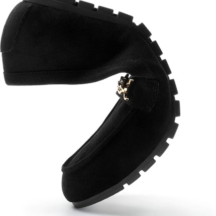 DREAM PAIRS Women's Loafer Comfortable Flat Shoes | Comfortable sole, arch support, non-slip textured sole, easy to put on, ideal for driving, chic metal details