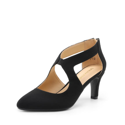 DREAM PAIRS Women's Closed Kitten Heels Pumps | Pointed toe elegant party dress bridal shoes for women