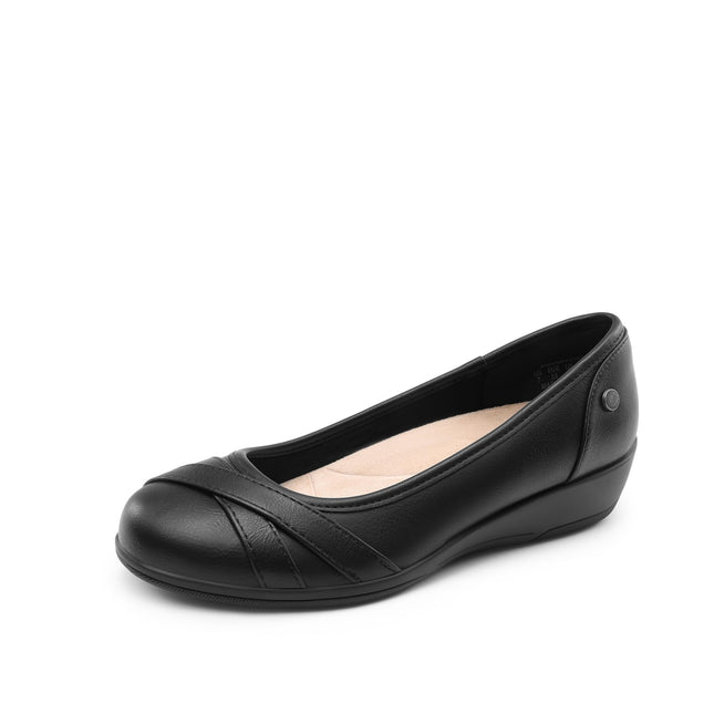 DREAM PAIRS Ballet Flats Women's Business Comfortable Elegant | Soft faux leather, durable, comfortable cushioning, arch support, non-slip sole, 3.8 cm wedge heel, elegant and versatile