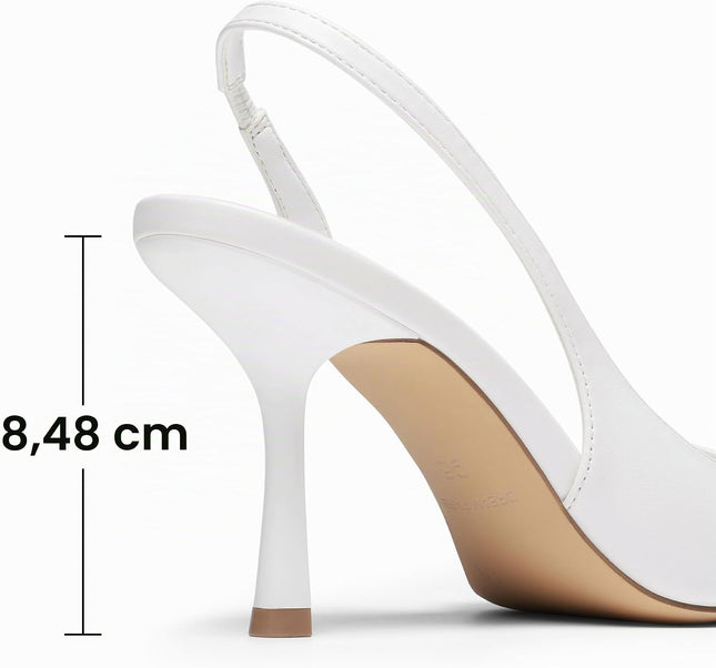 DREAM PAIRS Women's Slingback Court Shoes | Lace Kitten High Heels, D'Orsay Stiletto Heel, Comfortable Elegant Party Bridal Shoes