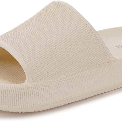 WHITIN Women's Slippers, Soft Bath Sandals with Thick Sole | Lightweight bathing slippers, non-slip quick-drying bathing shoes, summer cloud shoes