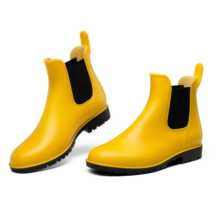 DREAM PAIRS Women's Wellington Boots, Waterproof Chelsea Boots | Lightweight and waterproof, non-slip tread sole, flexible, quick to put on and take off, for garden and walks