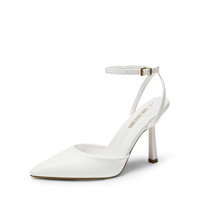 DREAM PAIRS High Heels Lace Pumps | Ankle Strap and Stiletto Heel Elegant Bridal Shoes Evening Shoes Party Bridal Shoes for Women