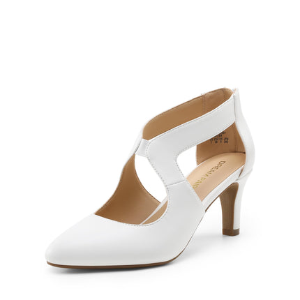 DREAM PAIRS Women's Closed Kitten Heels Pumps | Pointed toe elegant party dress bridal shoes for women