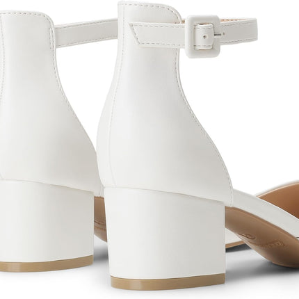 DREAM PAIRS Womens Low Block Heel Ankle Strap Chunky Heel Pumps - Ideal for Festive Occasions, Weddings, Office and Party | Knöchelriemen und klobigem Absatz – ideal für festliche Anlässe, Hochzeiten, Büro und Party