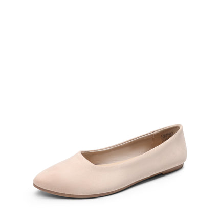 DREAM PAIRS Women's Pointed Faux Suede Ballet Flats | Soft faux leather, elegant slim design, foldable, non-slip sole, comfortable, easy to put on and take off, fashionable