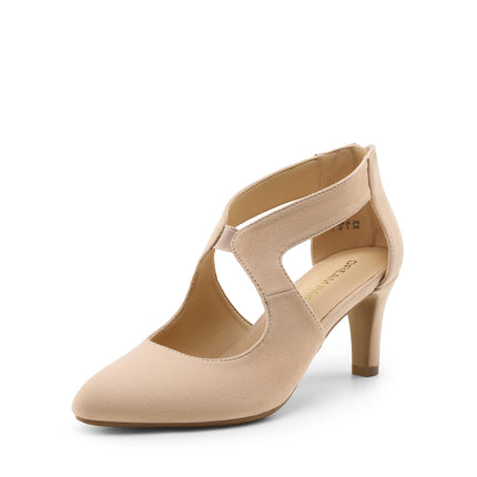 DREAM PAIRS Women's Closed Kitten Heels Pumps | Pointed toe elegant party dress bridal shoes for women