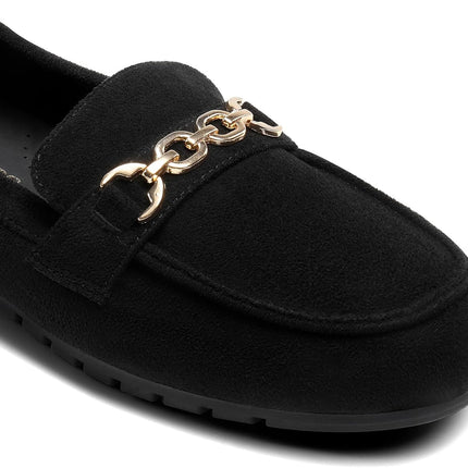 DREAM PAIRS Women's Loafer Comfortable Flat Shoes | Comfortable sole, arch support, non-slip textured sole, easy to put on, ideal for driving, chic metal details