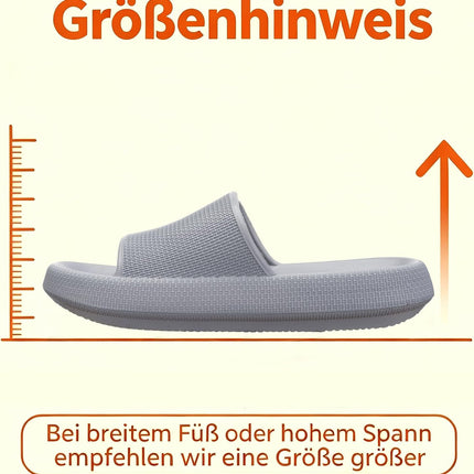 WHITIN Damen Sandalen Hausschuhe Badelatschen Badeschuhe Hellgrau 39.5 | 4CM Rutschfeste EVA Dicke Sohle für Sommer Schwimmbad Badezimmer und Urlaub, Rutschfest Schnelltrocknend & Pflegeleicht