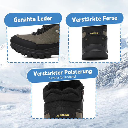 AX BOXING Winter Shoes Boys Hiking Shoes Lined Snow Boots Children Warm Lining Trekking Shoes Non-Slip Winter Boots Outdoor EU 34-40
