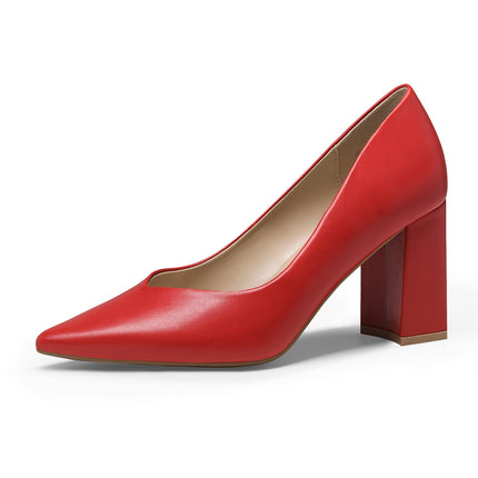 DREAM PAIRS Women's High Block Heel Court Shoes Party Shoes Elegant | High quality slip on bridal shoe with chunky heel and pointed closed cap