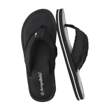 AX BOXING Flip Flops Men's Toe Separator Non-Slip Leather Flip Flops Sandals Beach Pool 41-46 EU