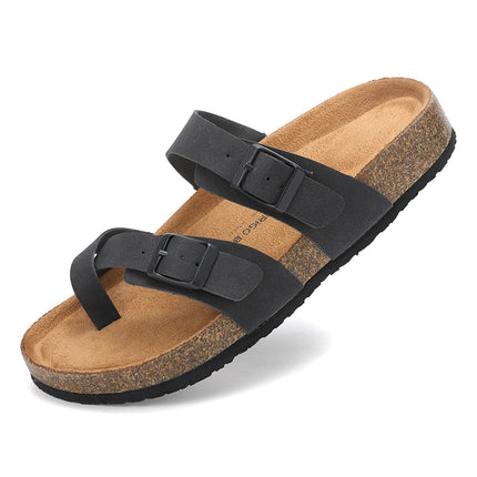 Women's Toe Separator Cork Foot Bed Sandals Adjustable Comfortable Slippers Elegant Summer Slippers EU 36-41