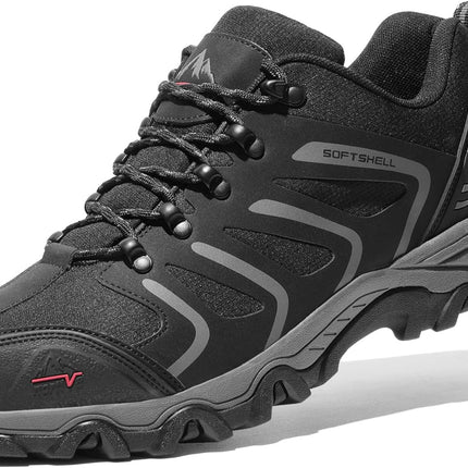 NORTIV 8 Men's Waterproof Hiking Shoes | Low Top Rubber Toe Cap Slip-Resistant Outsole Cushioned Comfort Provide Support for Hiking Trekking Outdoor Adventures