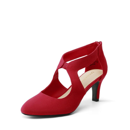 DREAM PAIRS Women's Closed Kitten Heels Pumps | Pointed toe elegant party dress bridal shoes for women
