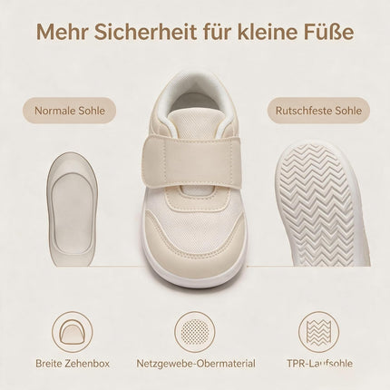 Unisex Kinder Barfussschuhe Breiter Zehenraum Sneaker Komfortabel Minimalistische Outdoor Walking Leichte Rutschsicher Turnschuhe für Jungen Mädchen Kleinkind Weiß 24