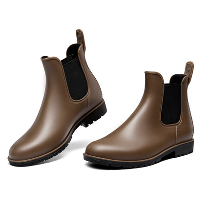 DREAM PAIRS Women's Wellington Boots, Waterproof Chelsea Boots | Lightweight and waterproof, non-slip tread sole, flexible, quick to put on and take off, for garden and walks