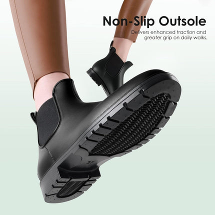 DREAM PAIRS Women's Wellington Boots, Waterproof Chelsea Boots | Lightweight and waterproof, non-slip tread sole, flexible, quick to put on and take off, for garden and walks
