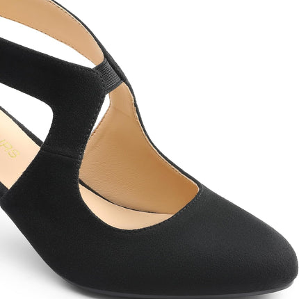 DREAM PAIRS Women's Closed Kitten Heels Pumps | Pointed toe elegant party dress bridal shoes for women