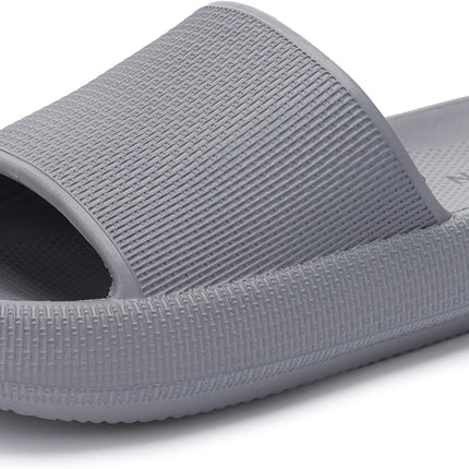 WHITIN Damen Sandalen Hausschuhe Badelatschen Badeschuhe Hellgrau 39.5 | 4CM Rutschfeste EVA Dicke Sohle für Sommer Schwimmbad Badezimmer und Urlaub, Rutschfest Schnelltrocknend & Pflegeleicht