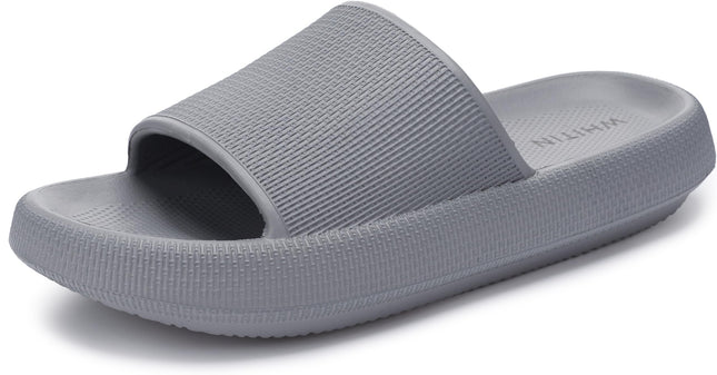 WHITIN Women's Slippers, Soft Bath Sandals with Thick Sole | Lightweight bathing slippers, non-slip quick-drying bathing shoes, summer cloud shoes
