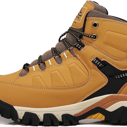 AX BOXING Winter Shoes Men's Lined Winter Boots Warm Hiking Shoes Outdoor Winter Boots Non-Slip Hiking Boots Snow Boots Trekking Shoes 41-46 EU (Bright Yellow, 45 EU)