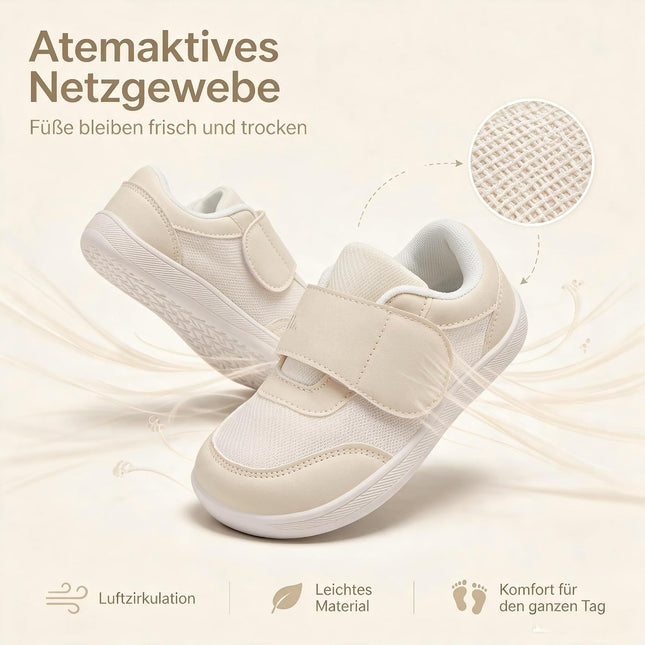 Unisex Kinder Barfussschuhe Breiter Zehenraum Sneaker Komfortabel Minimalistische Outdoor Walking Leichte Rutschsicher Turnschuhe für Jungen Mädchen Kleinkind Weiß 24