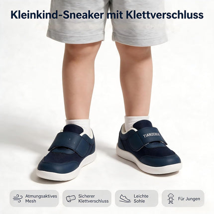 Unisex Kinder Outdoor Walking Turnschuhe Barfussschuhe Breiter Zehenraum Leichte Rutschsicher Sneaker Komfortabel Minimalistische für Jungen Mädchen Kleinkind Blau 22