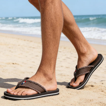 AX BOXING Flip Flops Men's Toe Separator Non-Slip Leather Flip Flops Sandals Beach Pool 41-46 EU