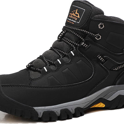 AX BOXING Men’s Winter Shoes, Lined Winter Boots, Warm Hiking Shoes, Outdoor Winter Boots, Non-Slip Hiking Boots, Snow Boots, Trekking Shoes, EU 41–46, Light black