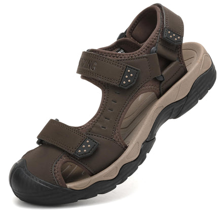 AX BOXING Sandals Men's Summer Velcro Trekking Sandals Breathable Sports Sandals Beach Sports Outdoor Sandals Non-Slip Hiking Sandals Size 41-45 EU