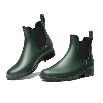 DREAM PAIRS Women's Wellington Boots, Waterproof Chelsea Boots | Lightweight and waterproof, non-slip tread sole, flexible, quick to put on and take off, for garden and walks