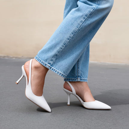 DREAM PAIRS Women's Slingback Court Shoes | Lace Kitten High Heels, D'Orsay Stiletto Heel, Comfortable Elegant Party Bridal Shoes