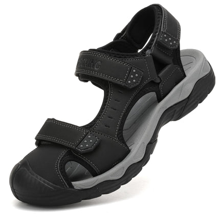 AX BOXING Sandals Men's Summer Velcro Trekking Sandals Breathable Sports Sandals Beach Sports Outdoor Sandals Non-Slip Hiking Sandals Size 41-45 EU