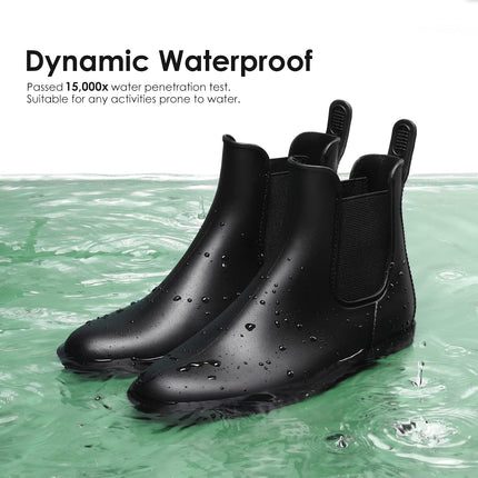 DREAM PAIRS Women's Wellington Boots, Waterproof Chelsea Boots | Lightweight and waterproof, non-slip tread sole, flexible, quick to put on and take off, for garden and walks