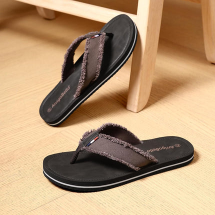 AX BOXING Flip Flops Men's Toe Separator Non-Slip Leather Flip Flops Sandals Beach Pool 41-46 EU